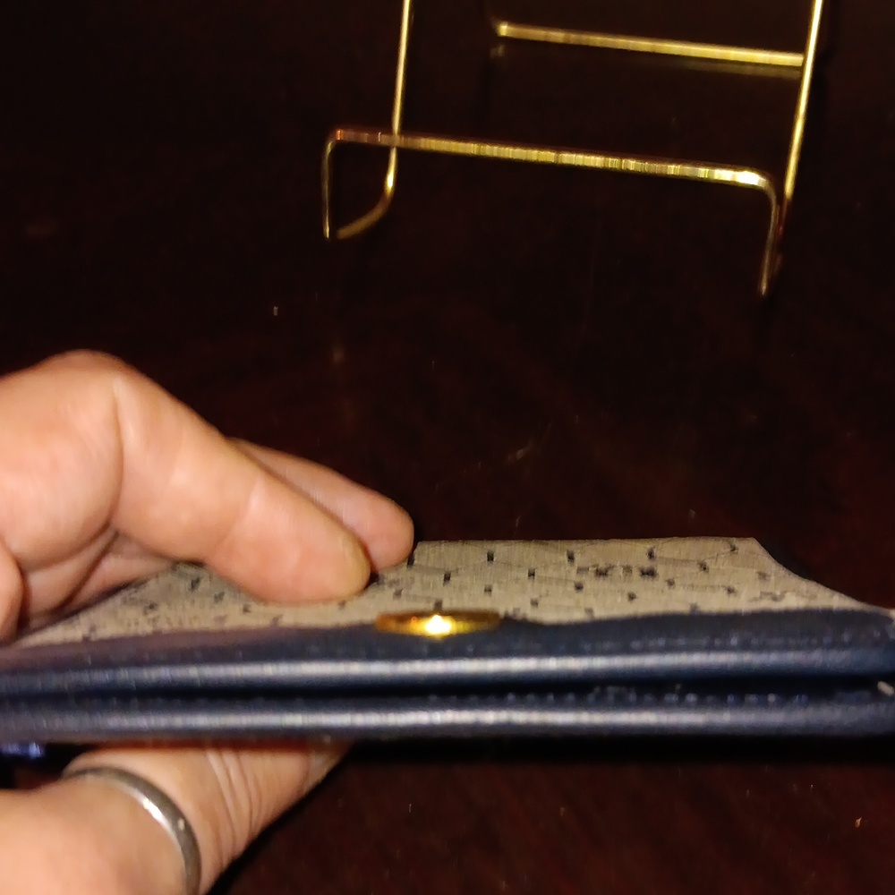 DIOR NAVY MONOGRAMMED TROTTER BIFOLD ID WALLET - Picture 5 of 8